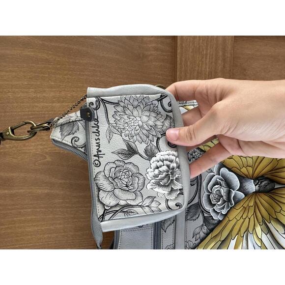 Anuschka 100% Genuine Leather Hand-Painted Hobo Shoulder Purse with Coin Pouch - Picture 4 of 15